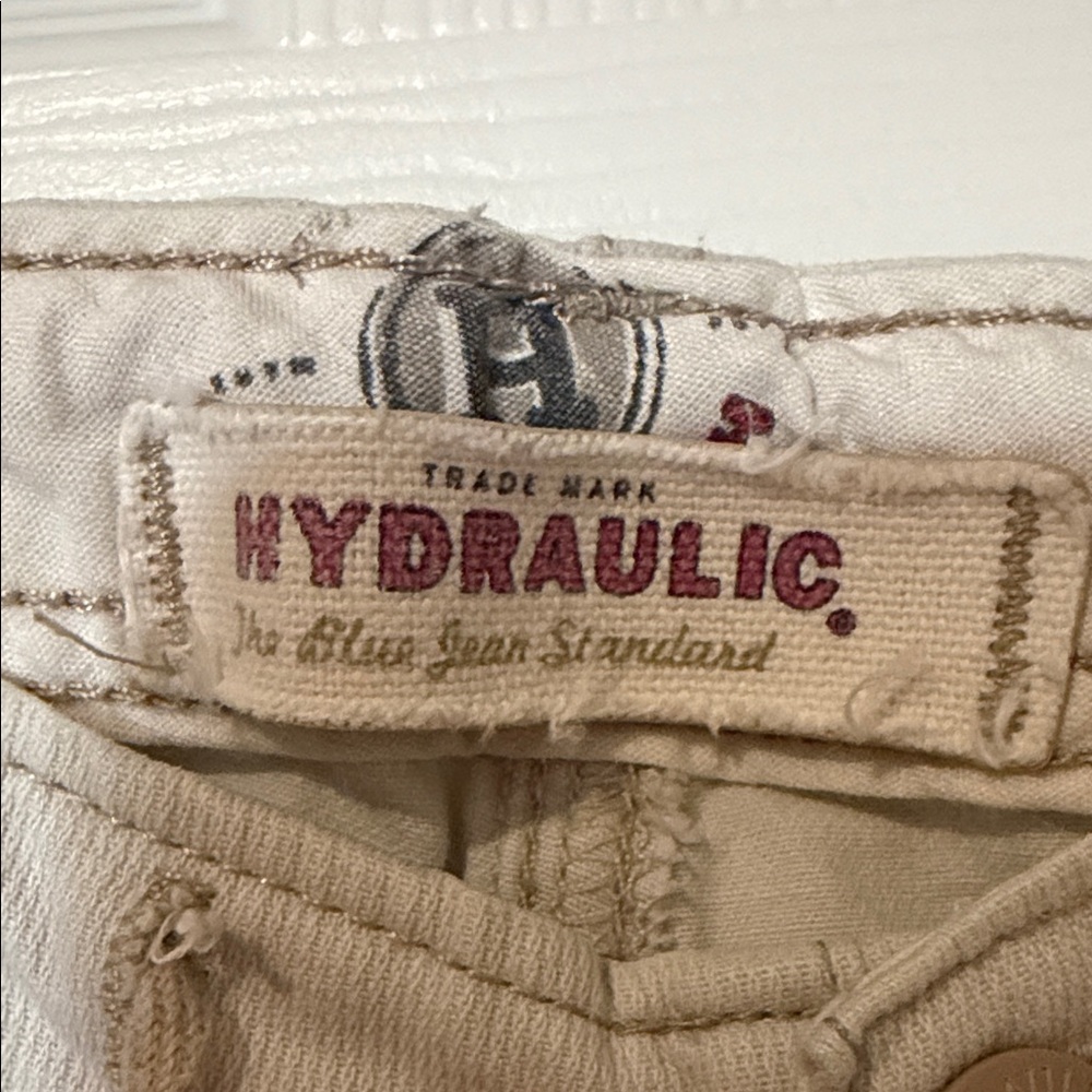 Hydraulic Cream Wide-Leg Drawstring Cargo Jeans - Picture 2 of 8